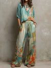Chiara | Ensemble élégant à imprimé floral avec pantalon large