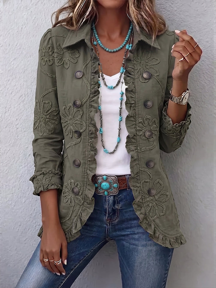 Coralie | Veste utilitaire brodée florale