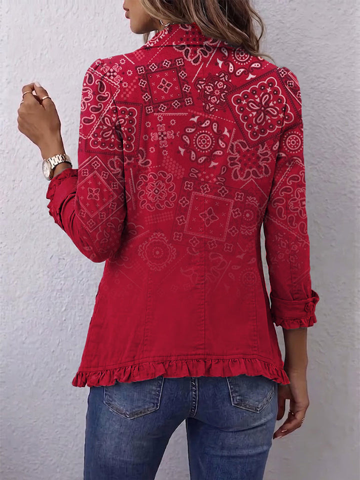 Cristelle | Veste ruffle paisley bohème