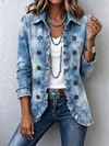 Joséphine | Veste vintage à imprimé botanique dégradé style bohème avec détails en volants