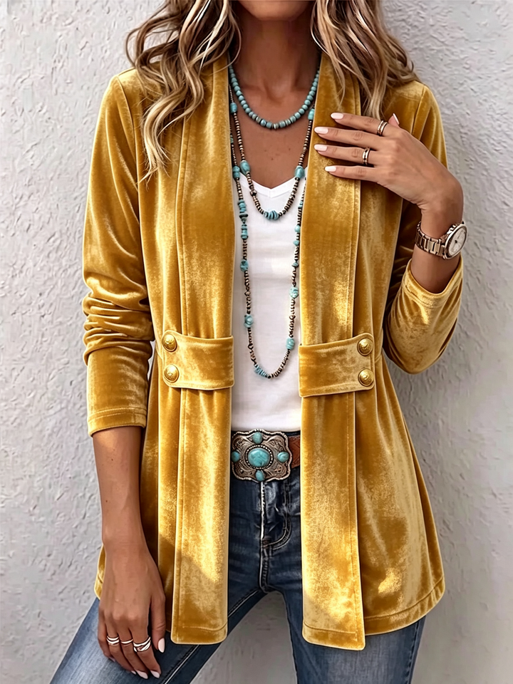 Honorine | Veste ouverte à bouton vintage