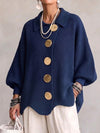 Isadora | Cardigan Oversize avec Col et Grands Boutons en Métal