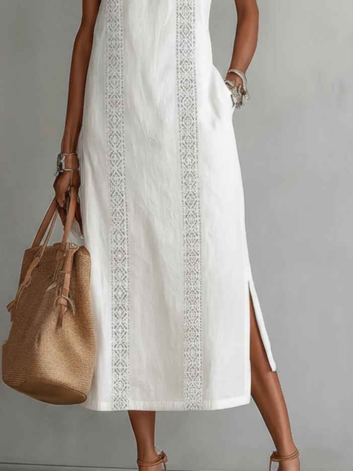 Robe Midi Jimena avec Détails Brodés