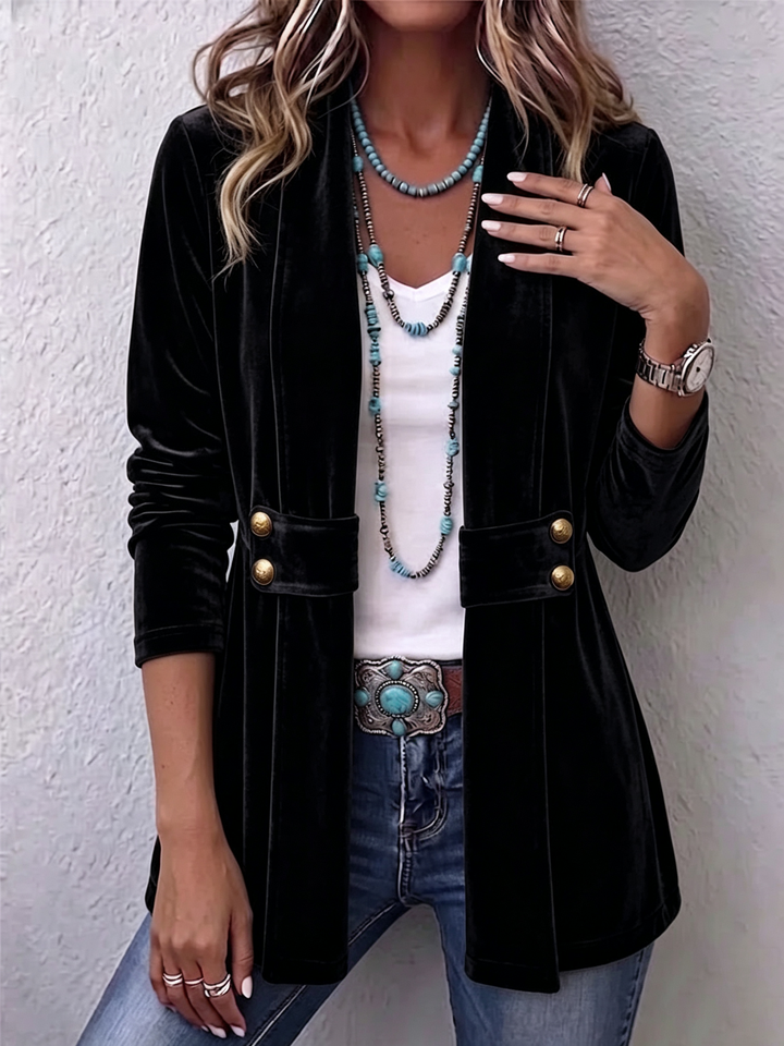 Honorine | Veste ouverte à bouton vintage