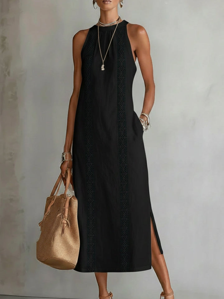Robe Midi Jimena avec Détails Brodés