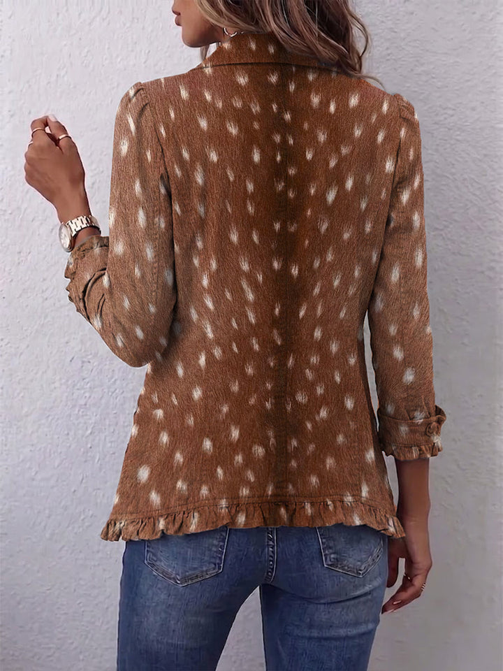 Nolwenn | Veste à volants imprimée animal bohème