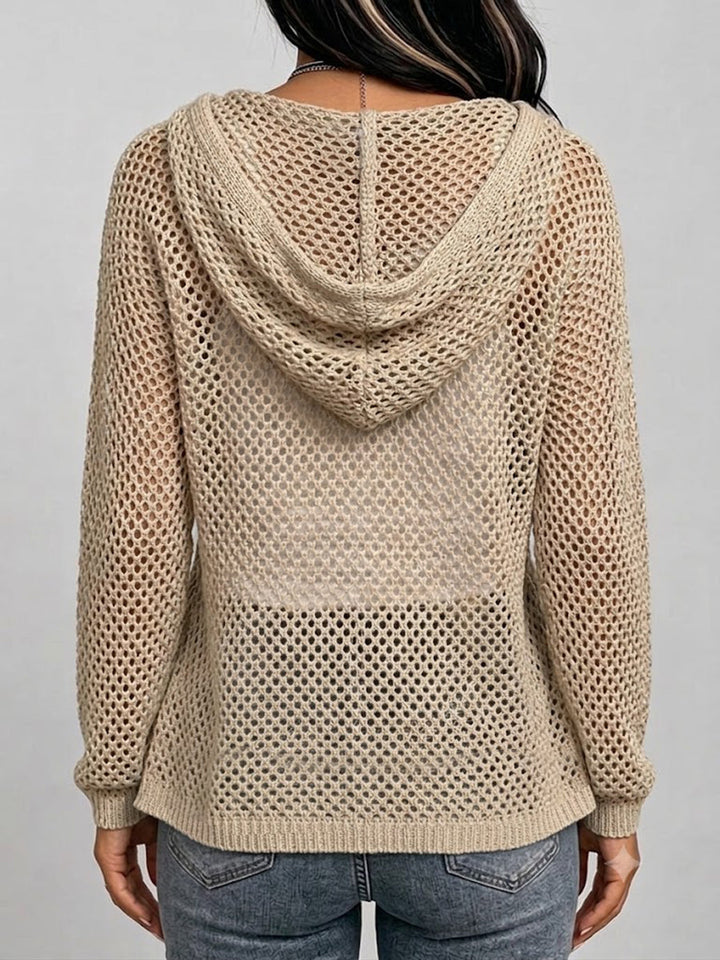 Haut en Tricot Coton à Capuche Décontracté