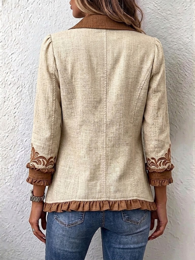 Delphine | Veste bohème florale à volants