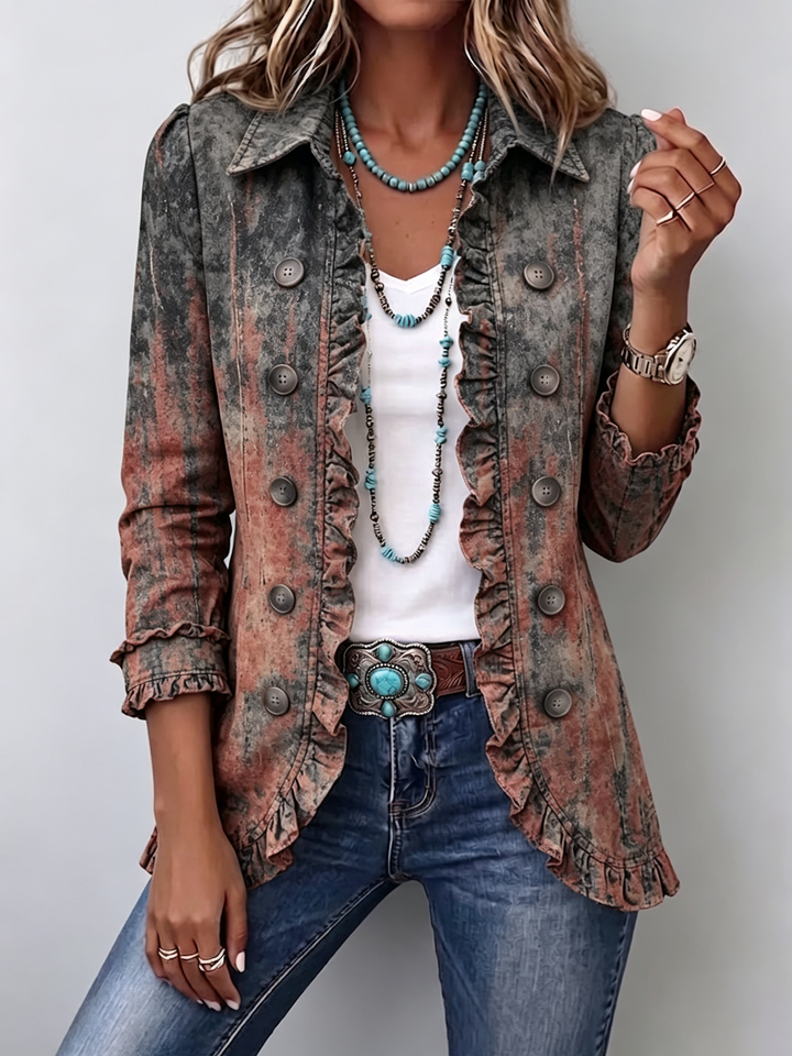 Brigitte | Veste à volants texturée vintage