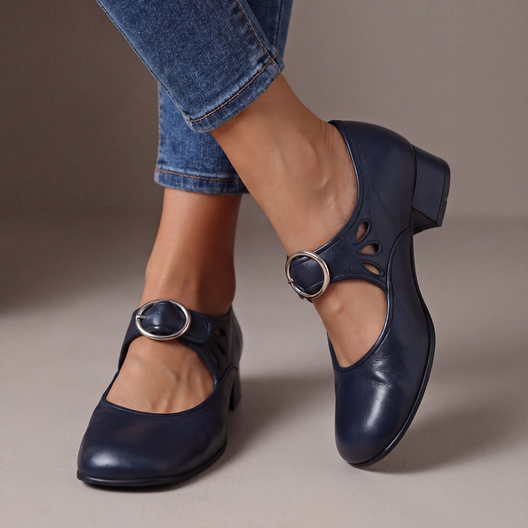 Josephine | Talons Blocs en Cuir Mary Jane