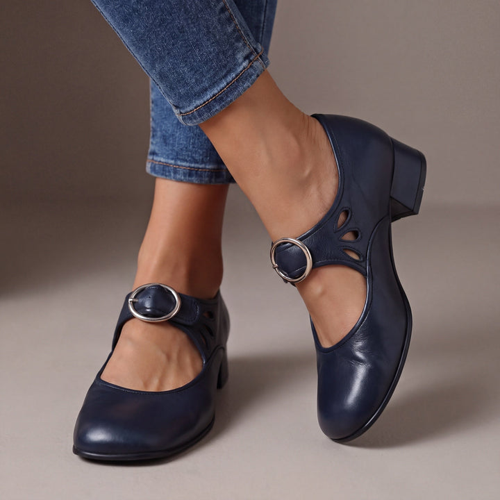 Josephine | Talons Blocs en Cuir Mary Jane