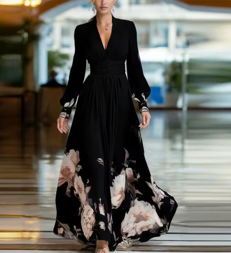 Nadia | Robe en Chiffon Imprimé
