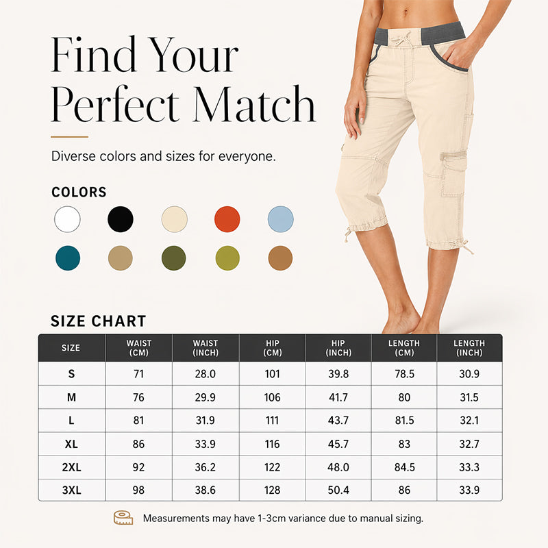 Pantalon cargo capri taille haute pour femmes