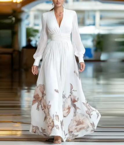 Nadia | Robe en Chiffon Imprimé